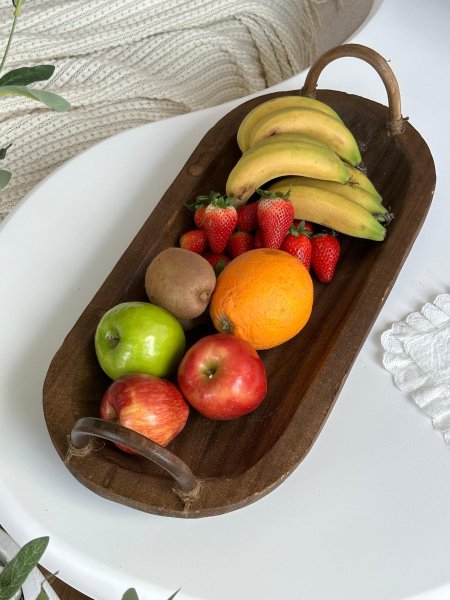 جاط فواكه بامبو مع 2 يد (41*21سم)